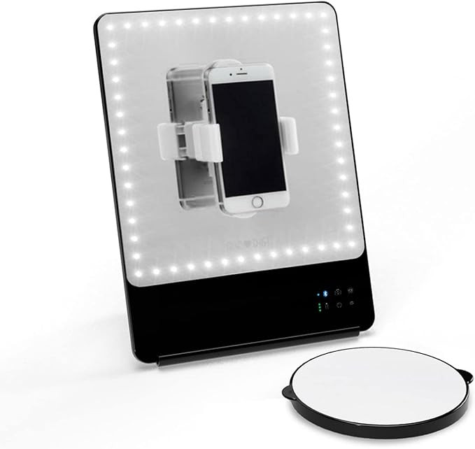 GLAMCOR Riki Skinny Vanity Makeup Mirror with Selfie Function and Magnification Mirror Attachment... | Amazon (US)
