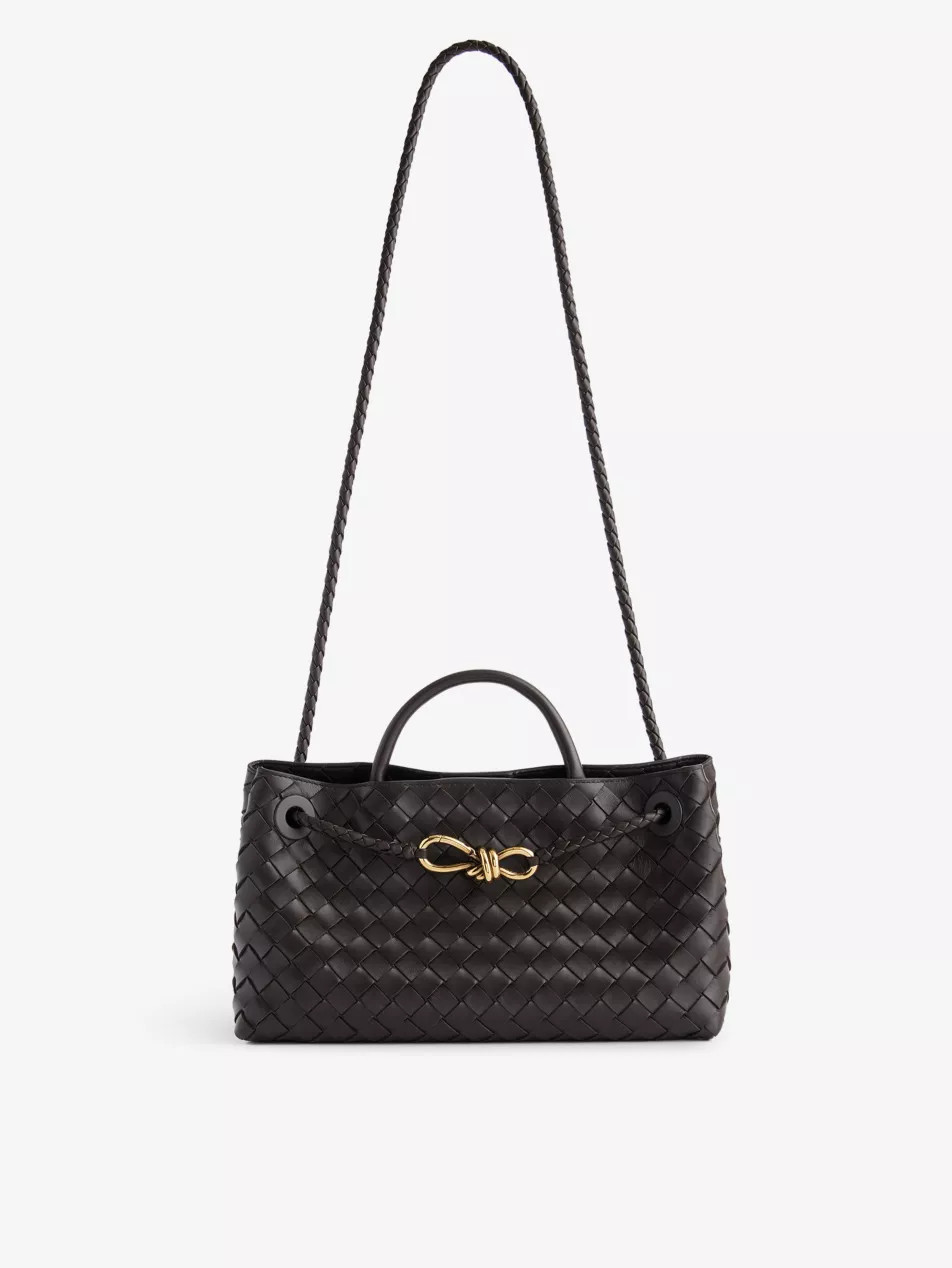 Andiamo Long intrecciato-weave leather clutch | Selfridges