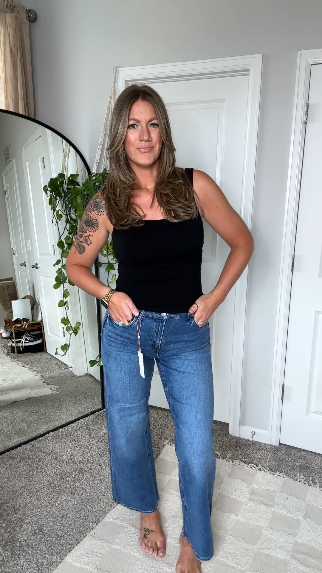 Cropped jeans, tts (30x30) has a little stretch that makes them fit perfectly! 

#LTKTall #LTKMidsize #LTKOver40