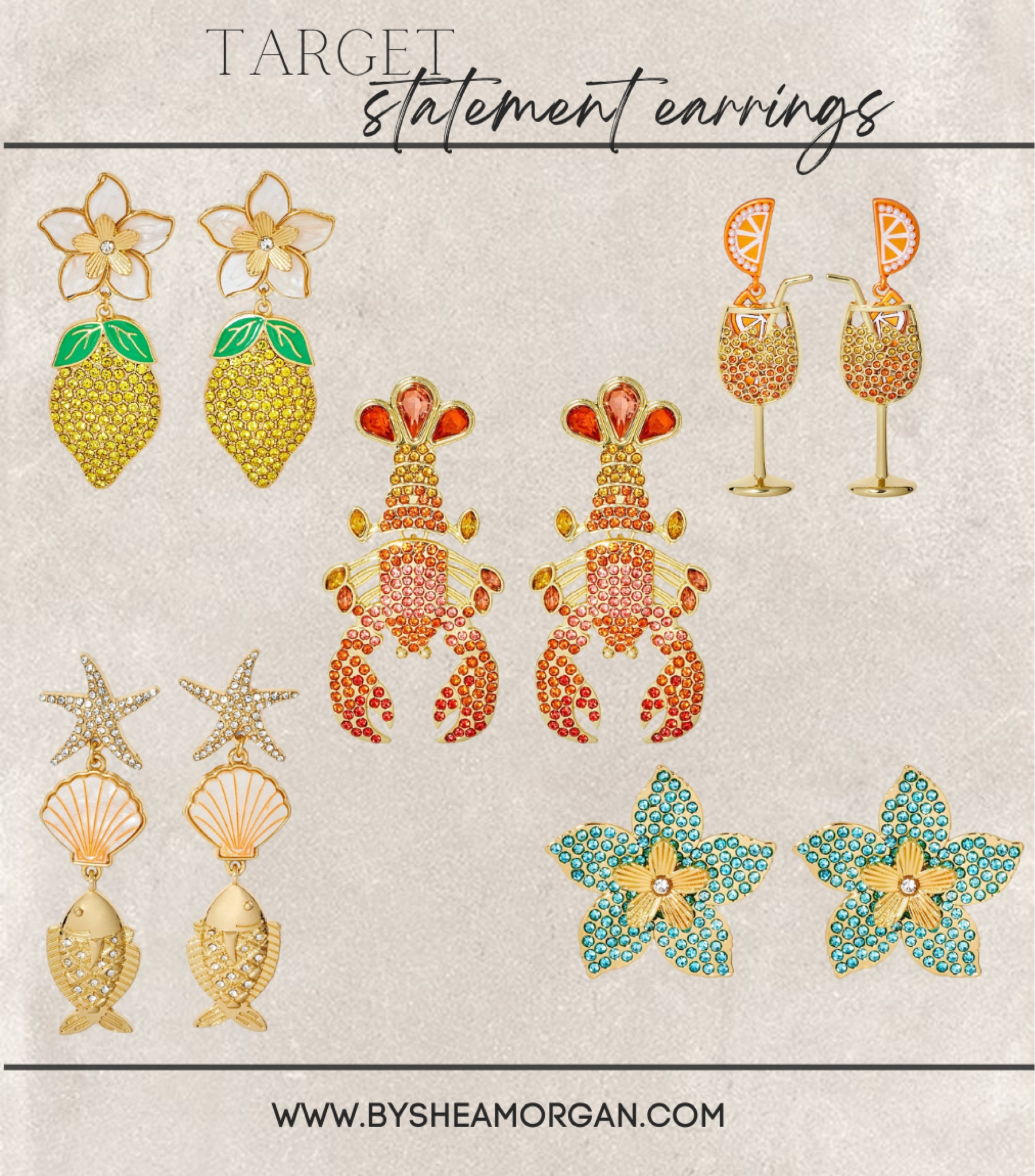 Target statement earrings, fun earrings, vacation earrings 
