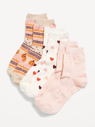 Novelty Quarter Crew Socks 3-Pack For Women | Old Navy (US)