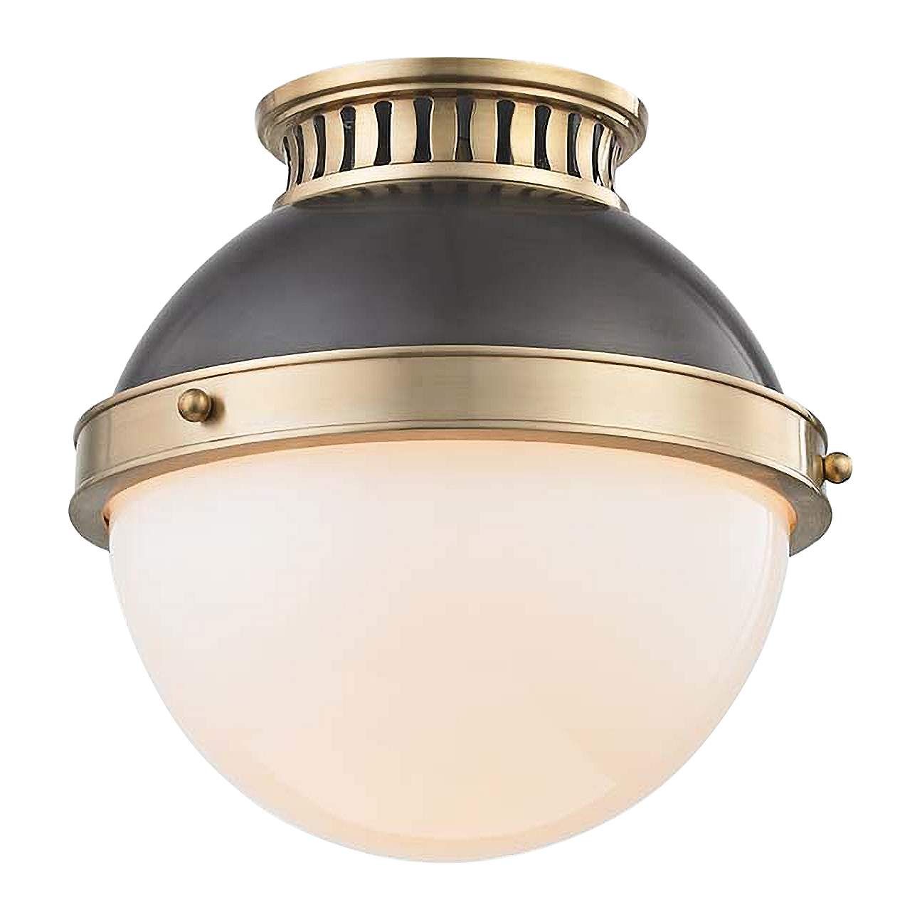 Latham 9 1/2" Wide Aged and Distressed Bronze Ceiling Light - #73E60 | Lamps Plus | Lamps Plus
