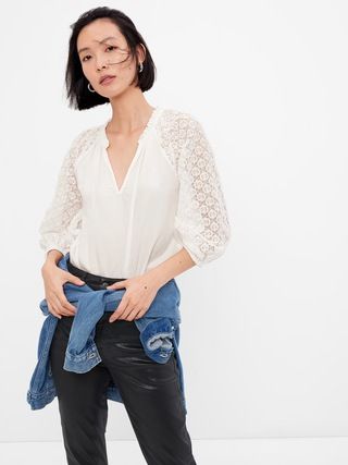 Lace Sleeve Top | Gap (US)