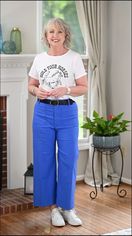 Quick! You can get these darling and lightweight pants and this sweet tee for 20% off just through Sunday. The pants run TTS to a little large. I’m wearing a size 30 and a medium tee   

#LTKsalealert #LTKFind #LTKxAnthro