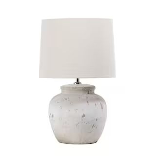 Osaka 20 in. Gray Ceramic Contemporary Table Lamp with Shade | The Home Depot