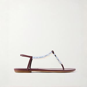Women Flat Sandals Beaded T Strap Toe Thong Open Toe Slip On Summer Casual Beach Vacation Dress S... | Amazon (US)