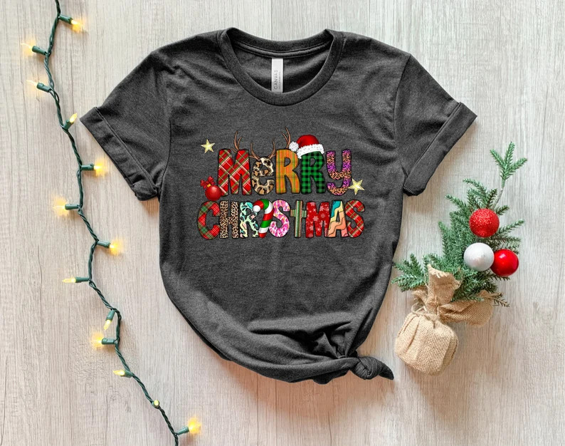 Camisa Feliz Navidad, Linda Camisa Familiar De Navidad, Camisa Navideña De Árbol de Navidad Fem... | Etsy (US)