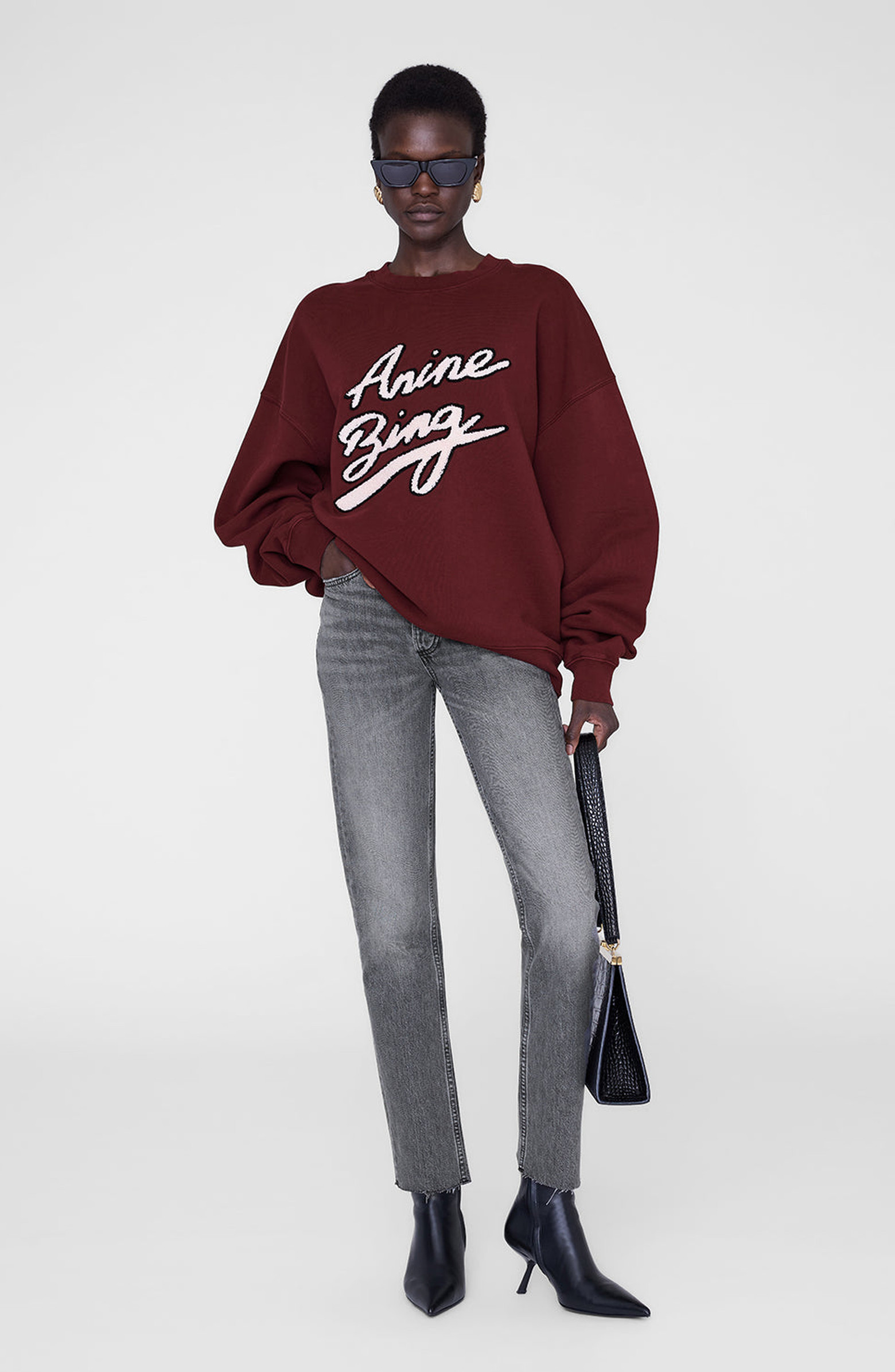 ANINE BING Miles Chenille Signature Sweatshirt | Nordstrom | Nordstrom