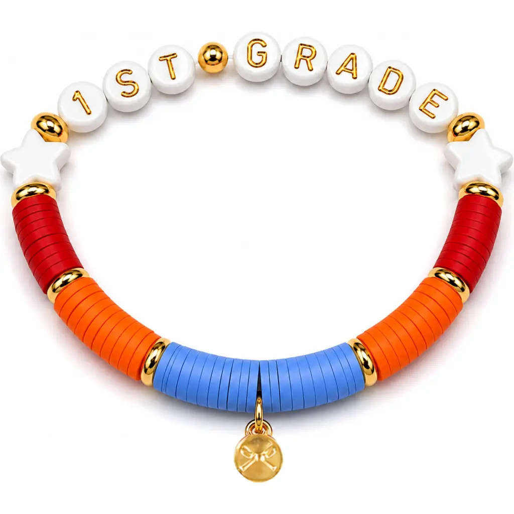 Bits & Bows First Grade Bracelet in Blue/orange/red/white at Nordstrom | Nordstrom