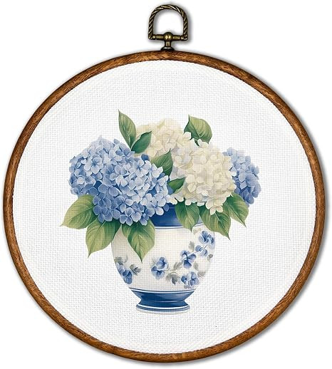 KSDUT Chinoiserie Vase Flower Wall Art Decor - Blue and White Chinoiserie Wall Art Canvas Frame H... | Amazon (US)