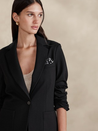 Relaxed Stretch-Ponte Blazer | Banana Republic (US)