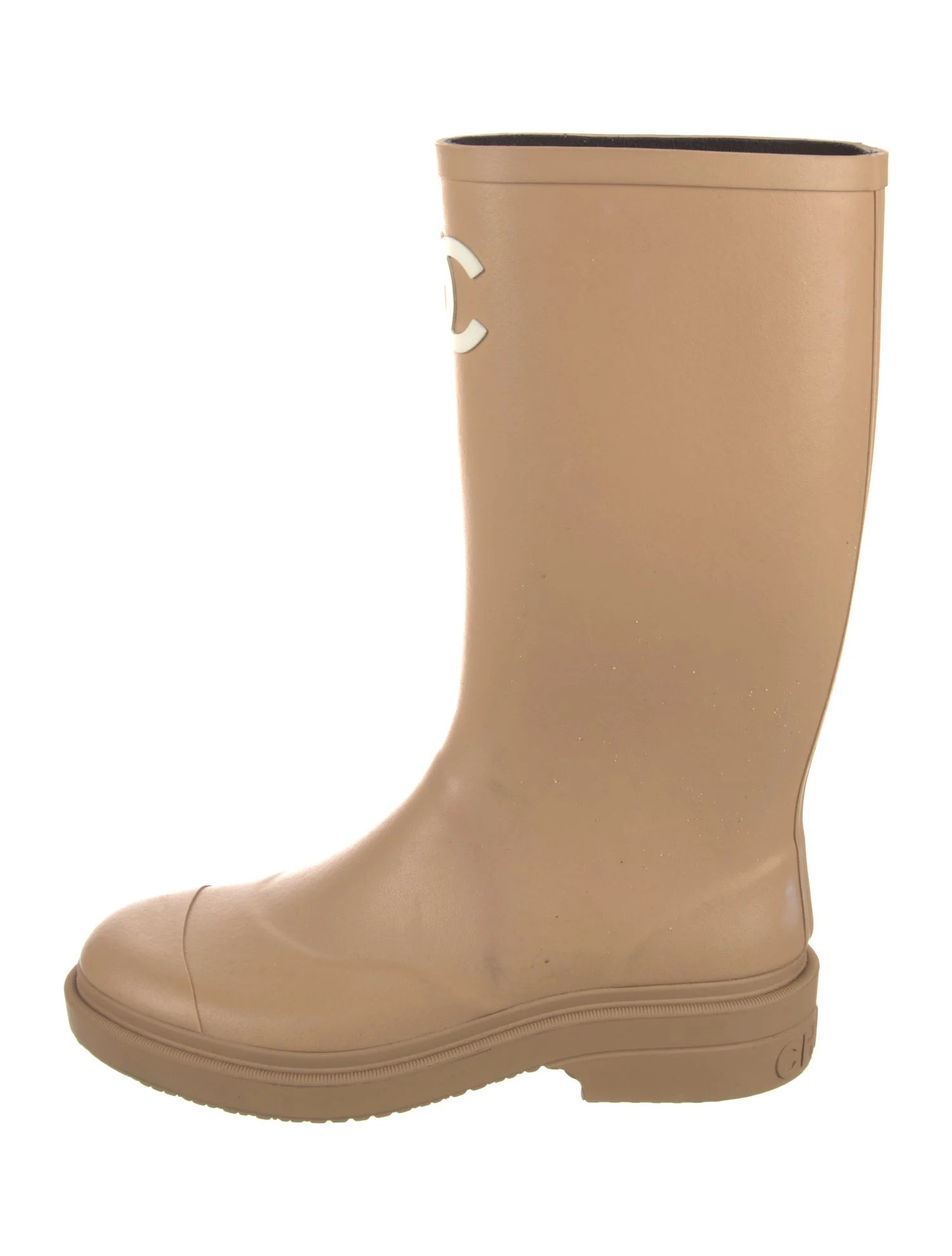 Chanel 2022 Interlocking CC Logo Rain Boots | The RealReal