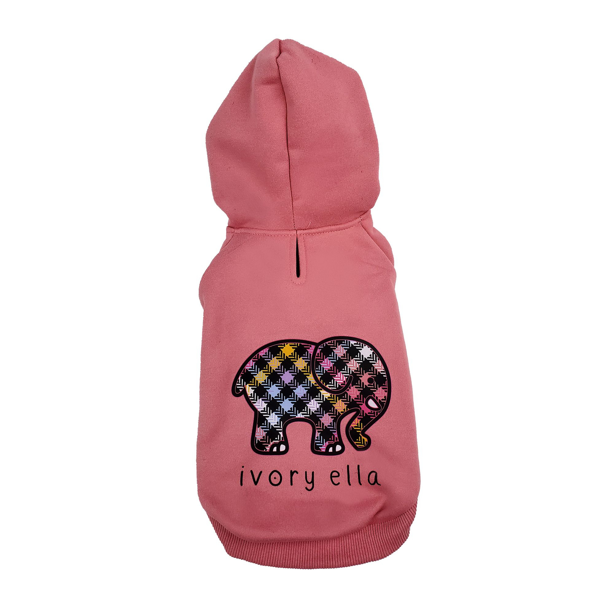 Hip Doggie Ivory Ella Colorful Plaid Elephant Dog Hoodie | PetSmart