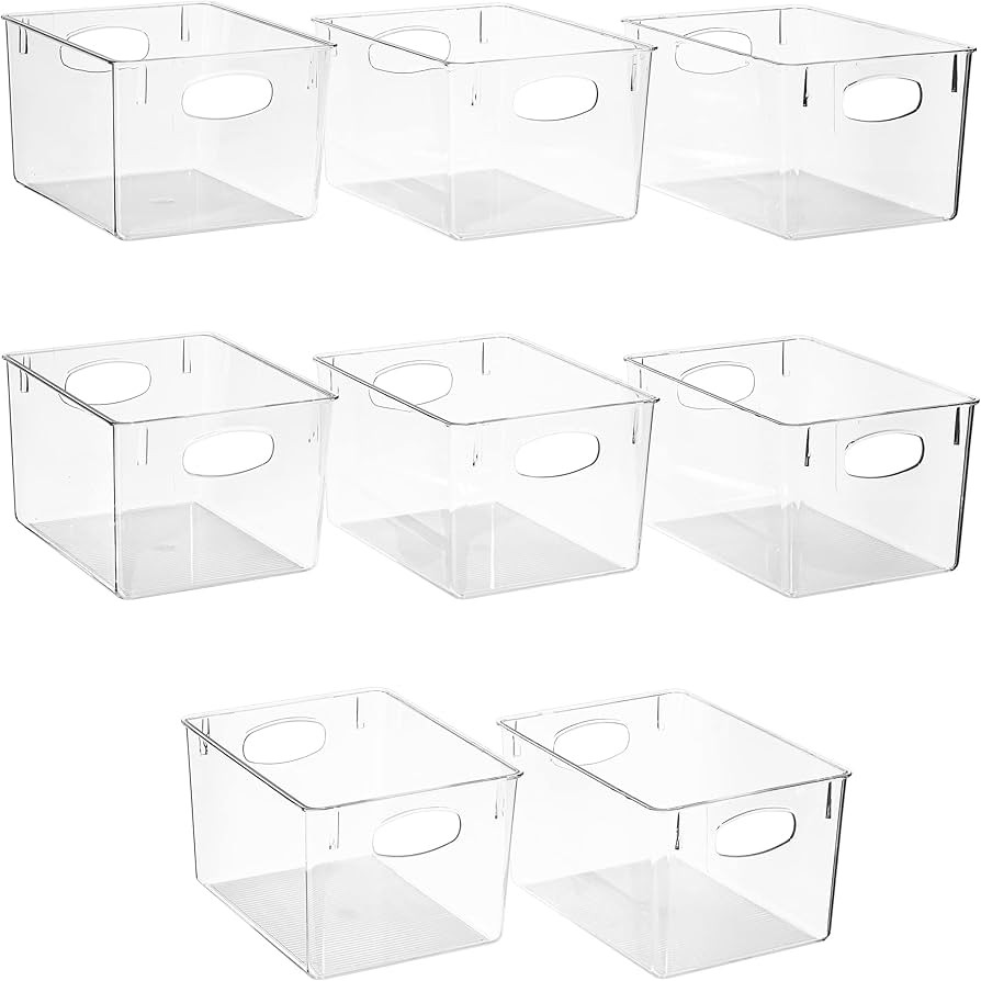 Sorbus Large Clear Plastic Storage Bins for Shelves, Clothes, with Handle - Clear Storage Bins, D... | Amazon (US)