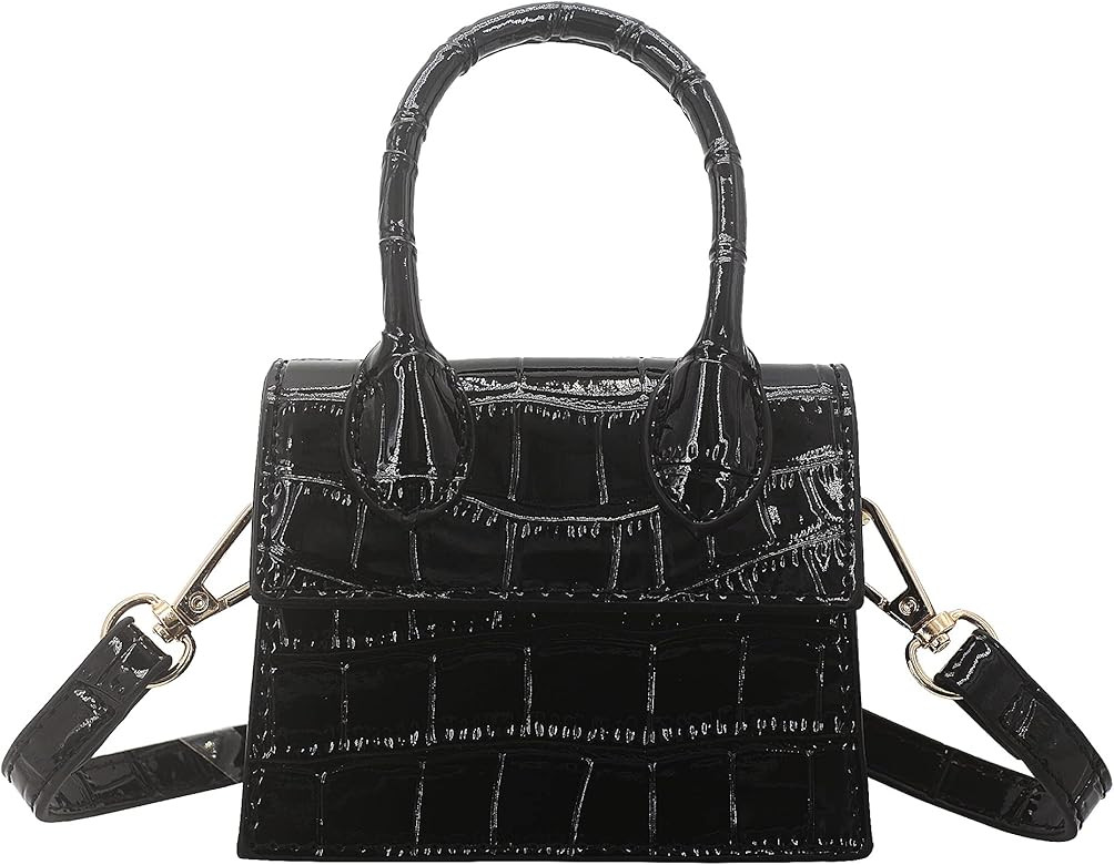 Nodeber Mini Crossbody Bag for Women Girls Synthetic Leather Flap Purse Styling Top-Handle Clutch... | Amazon (US)