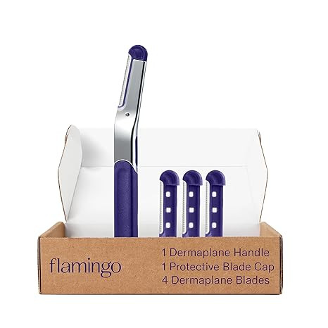 Flamingo Dermaplane Starter Set, Face Razors for Women, Smooth Skin, 1 Handle, 4 Refillable Derma... | Amazon (US)