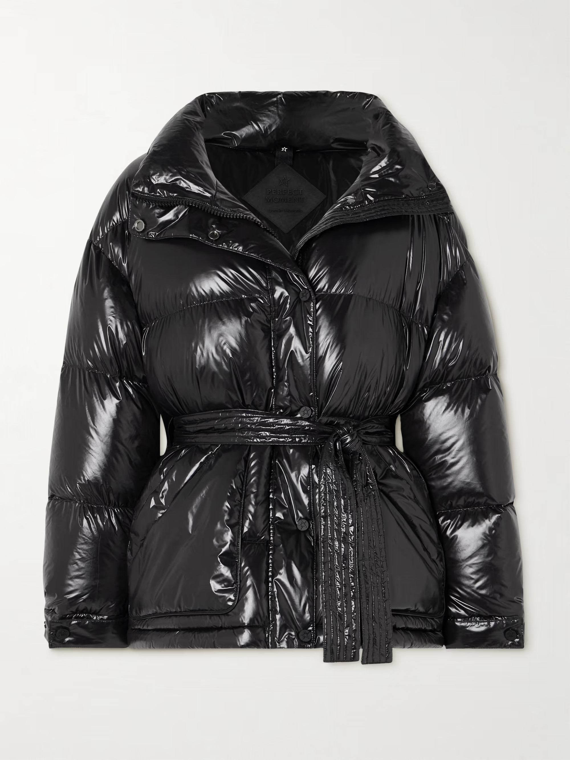 Maya hooded belted quilted glossed-shell down ski jacket | NET-A-PORTER (US)