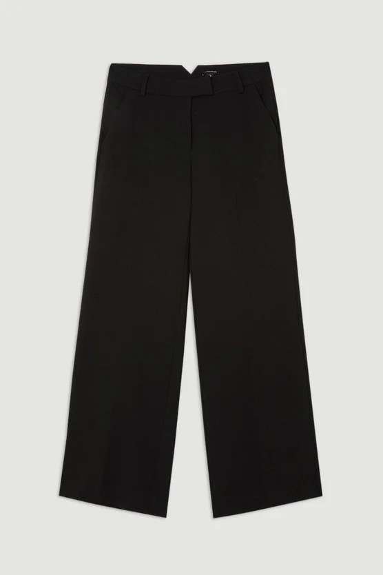 Compact Stretch Essential Tailored Straight Leg Trouser | Karen Millen UK + IE + DE + NL
