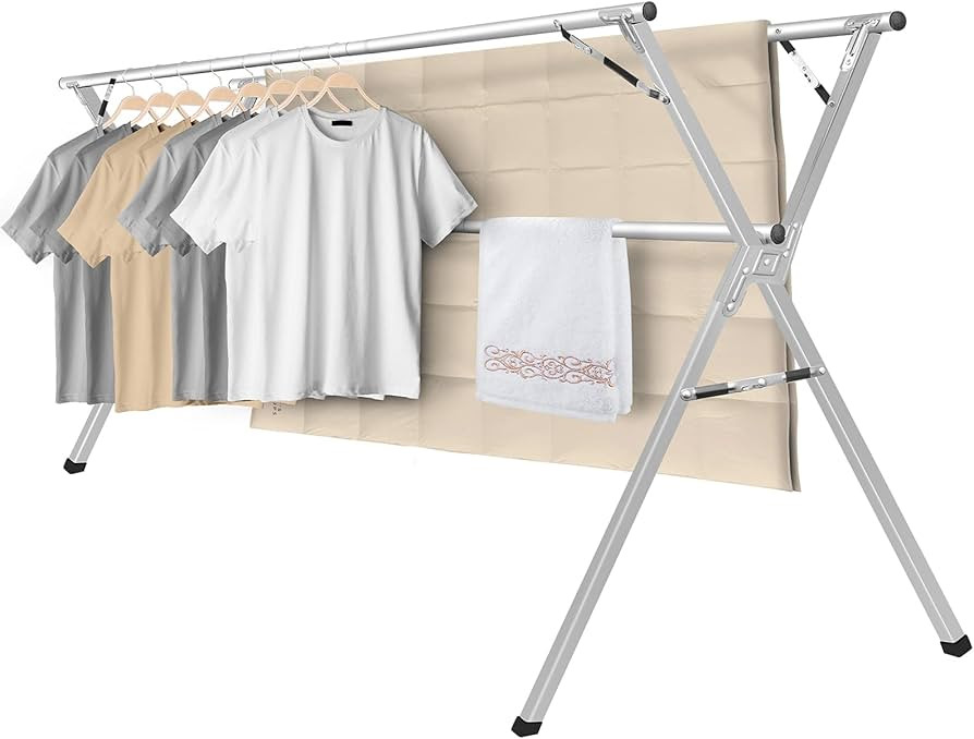 Sillars Clothes Drying Rack, 94.5 inches Laundry Drying Rack Clothing Foldable & Collapsible Stai... | Amazon (US)