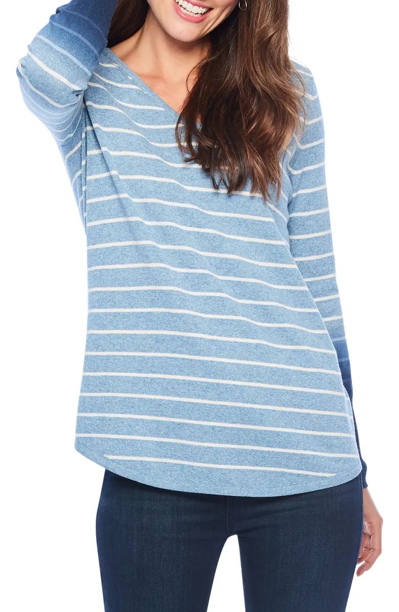 Vital V-Neck Stripe Dip Dye Sweater | Nordstrom