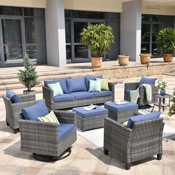 7 - Person Outdoor Seating Group with Cushions | Wayfair North America