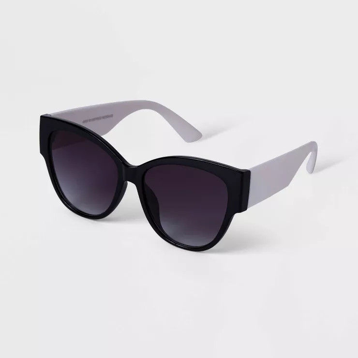 Women's Two-Tone Cateye Sunglasses - A New Day™ Black | Target