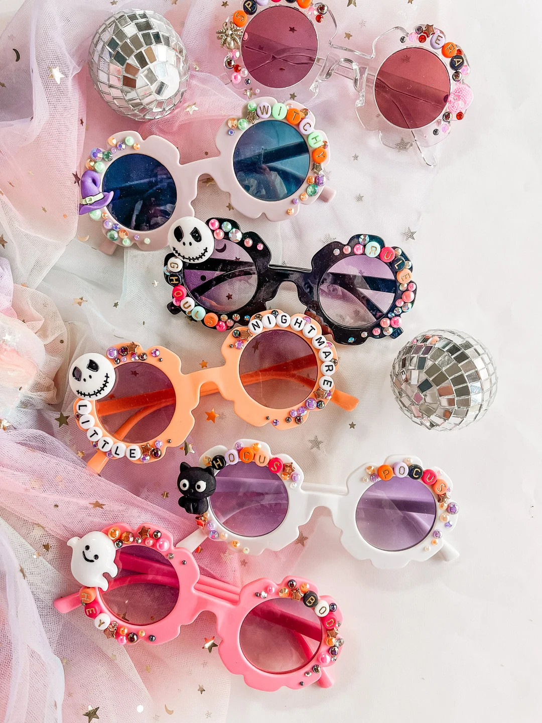 Flower Halloween Sunnies Custom Sunnies Girl Sunnies - Etsy | Etsy (US)