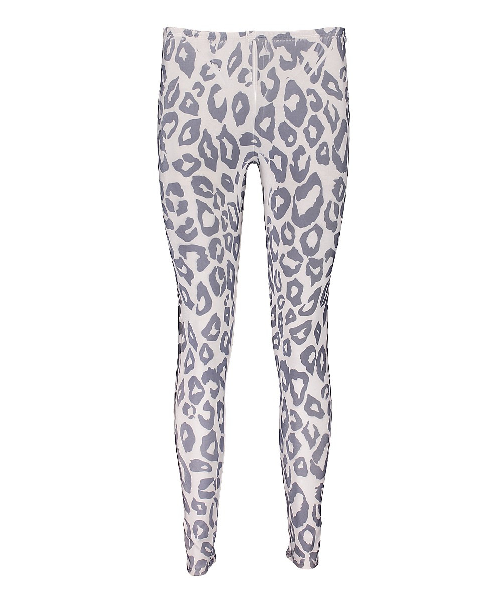 Casa Lee Women's Leggings WHITE - White Leopard Leggings | Zulily