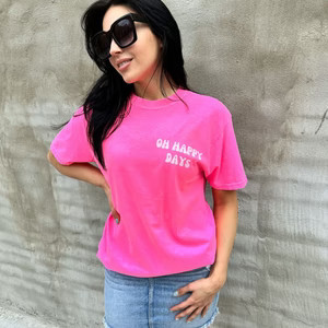 Oh Happy Days Tee - Neon Pink | Mountain Moverz