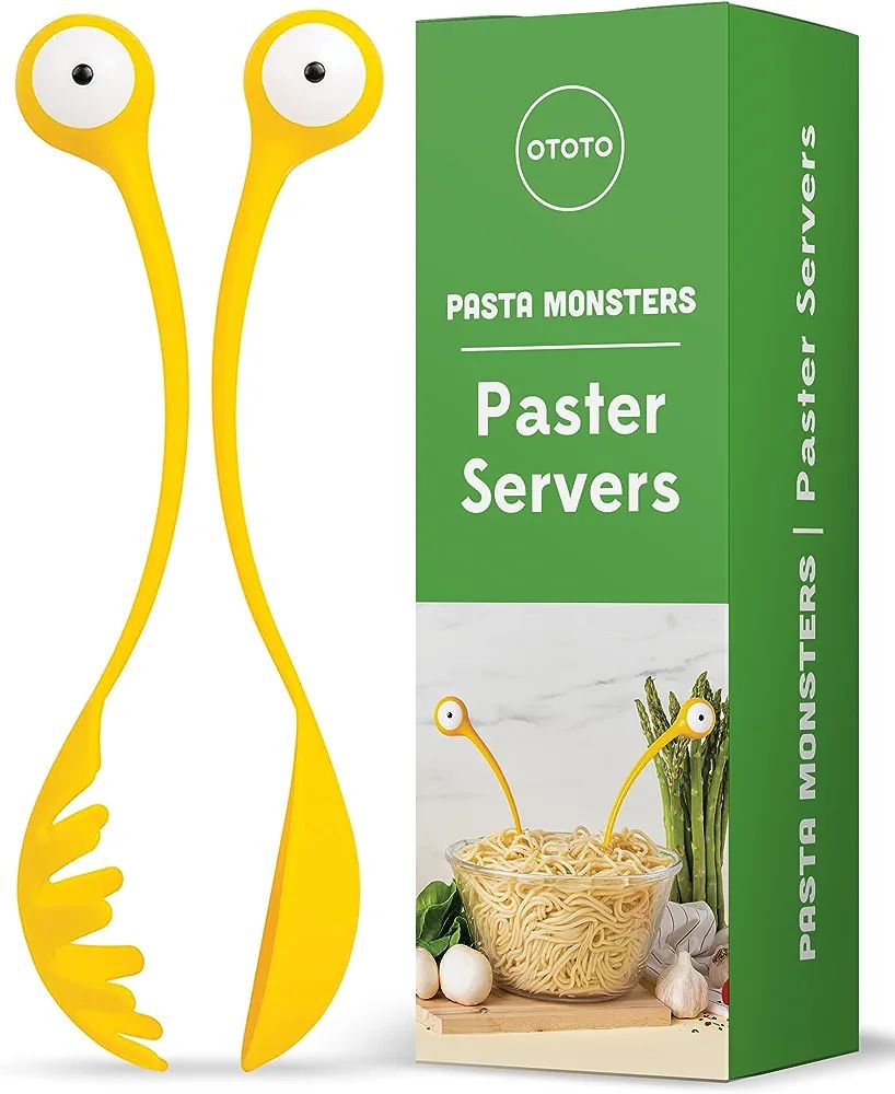 OTOTO Pasta Monsters and Salad Servers - BPA-Free Fun Kitchen Gadgets - 100% Food Safe Salad Spoo... | Amazon (US)
