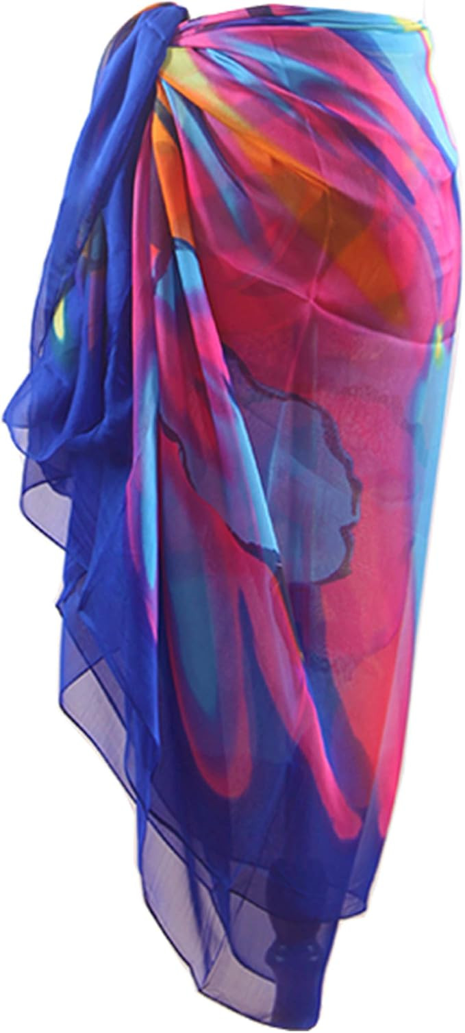 MissShorthair Womens Chiffon Swimwear Plus Size Bathing Suit Cover Ups Beach Sarong Wrap | Amazon (US)
