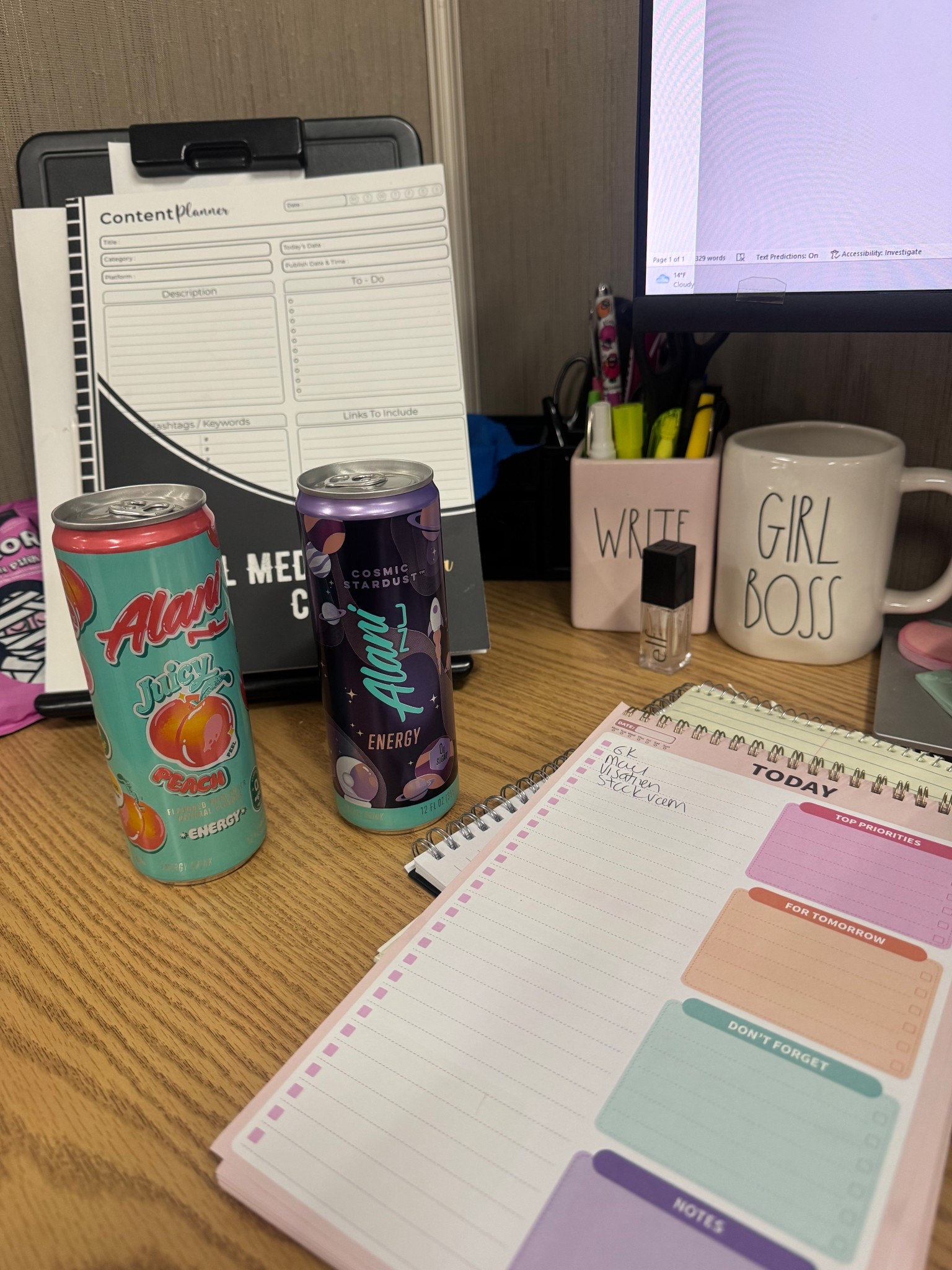Starting my day off picking between two of my Alanis while I get ready for work 

Yes I’m a planner and todo list girly when I say it helps me stay focused and my stuff done 

I work for CPS/ Foster care and all my work seems high stress or high importance lol 

#work #officeessentials #alani #alanienergy #office #stateworker

#LTKdayinmylife #LTKmomlife #LTKmorningroutine