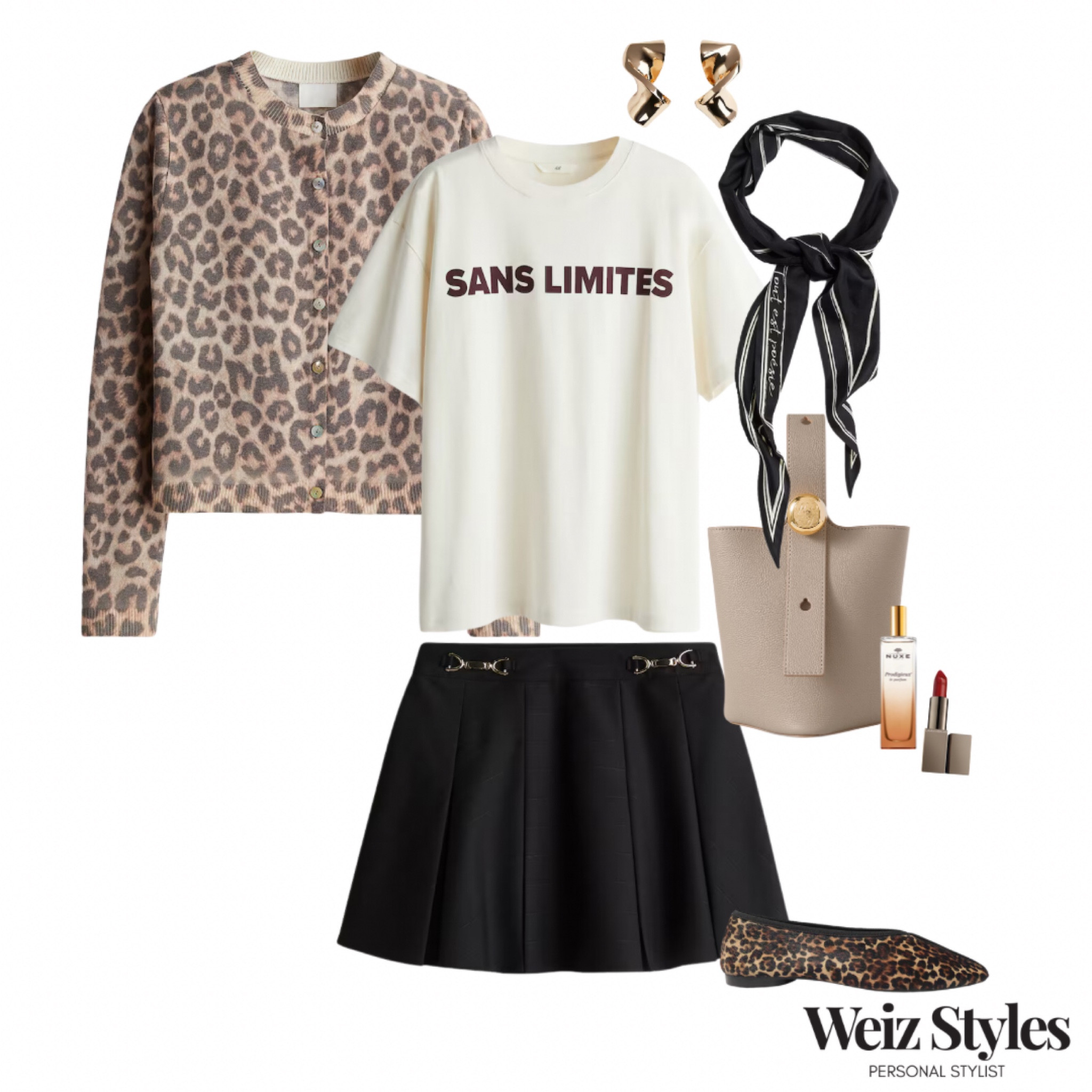 How cute is this leopard look? 🐆 the causal slogan tee paired with the formal mini skirt and fun leopard print cardi is such a vibe ✨

Head to www.weizstyles.com to find out how I can help you on your style journey 💃🏻

Louise x

Personal stylist, styling, ootd, neutral aesthetic, London, Weiz styles, shopping, outfit of the day, uk, confident, handbag, bag, perfume, fragrance, lipstick, lip, elevate you style, feel good, flat lay, shopping, high street, designer, ltk, mini skirt, preppy, cute, buckles, details, shirt length, T-shirt, tee, casual, cool, Paris, slogan t shirt, H&M, cardigan, leopard print, cardi, knitwear, knitted, layers, scarf, silk, earrings, gold, slip on shoes, ballerinas, lipstick, red, lip, John Lewis, net a porter, handbag, bag, French, trendy, autumnal, autumn, transitional, new season 

#LTKstyletip #LTKuk #LTKautumn