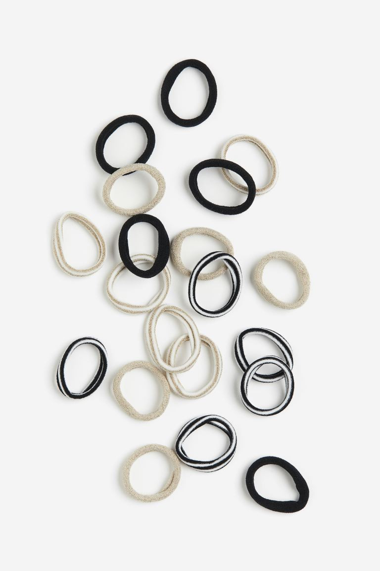 20-pack Hair Elastics - Black/beige - Kids | H&M US | H&M (US + CA)