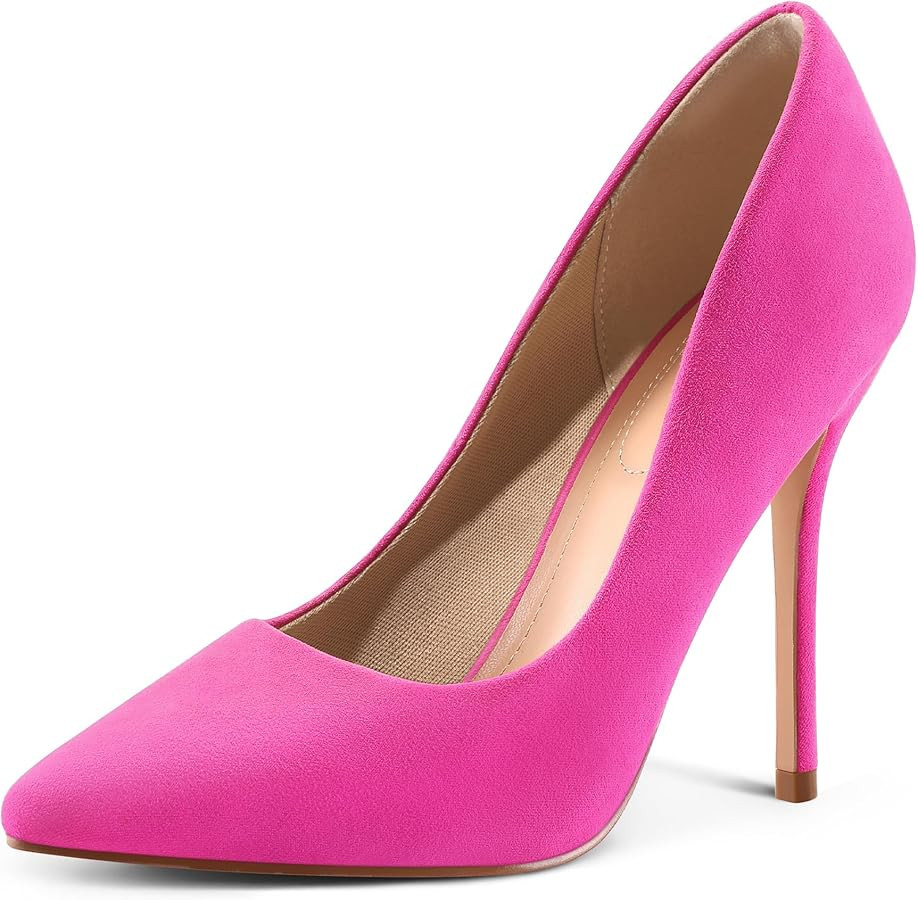 mysoft Women's High Heels Pumps Closed Pointed Toe Stiletto 4IN Heels Dress Wedding Shoes | Amazon (US)