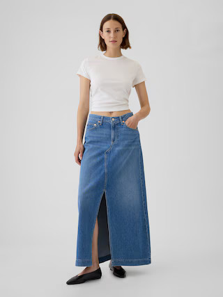 UltraSoft Denim Maxi Skirt | Gap (US)