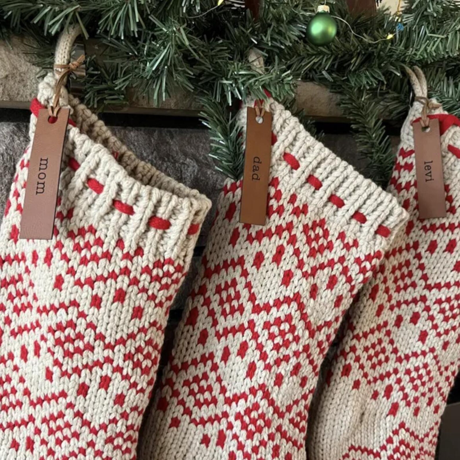 Personalized Christmas Stocking Tag Leather Stocking Tag Modern Christmas Stocking Tags Minimalis... | Etsy (US)