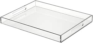 NIUBEE Acrylic Serving Tray 16x20 Inches -Spill Proof- Clear Decorative Tray Organiser for Ottoma... | Amazon (US)