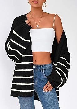 PRETTYGARDEN Womens Oversized Cardigan Sweaters 2025 Fall Long Lantern Sleeve Knit Open Front Lig... | Amazon (US)