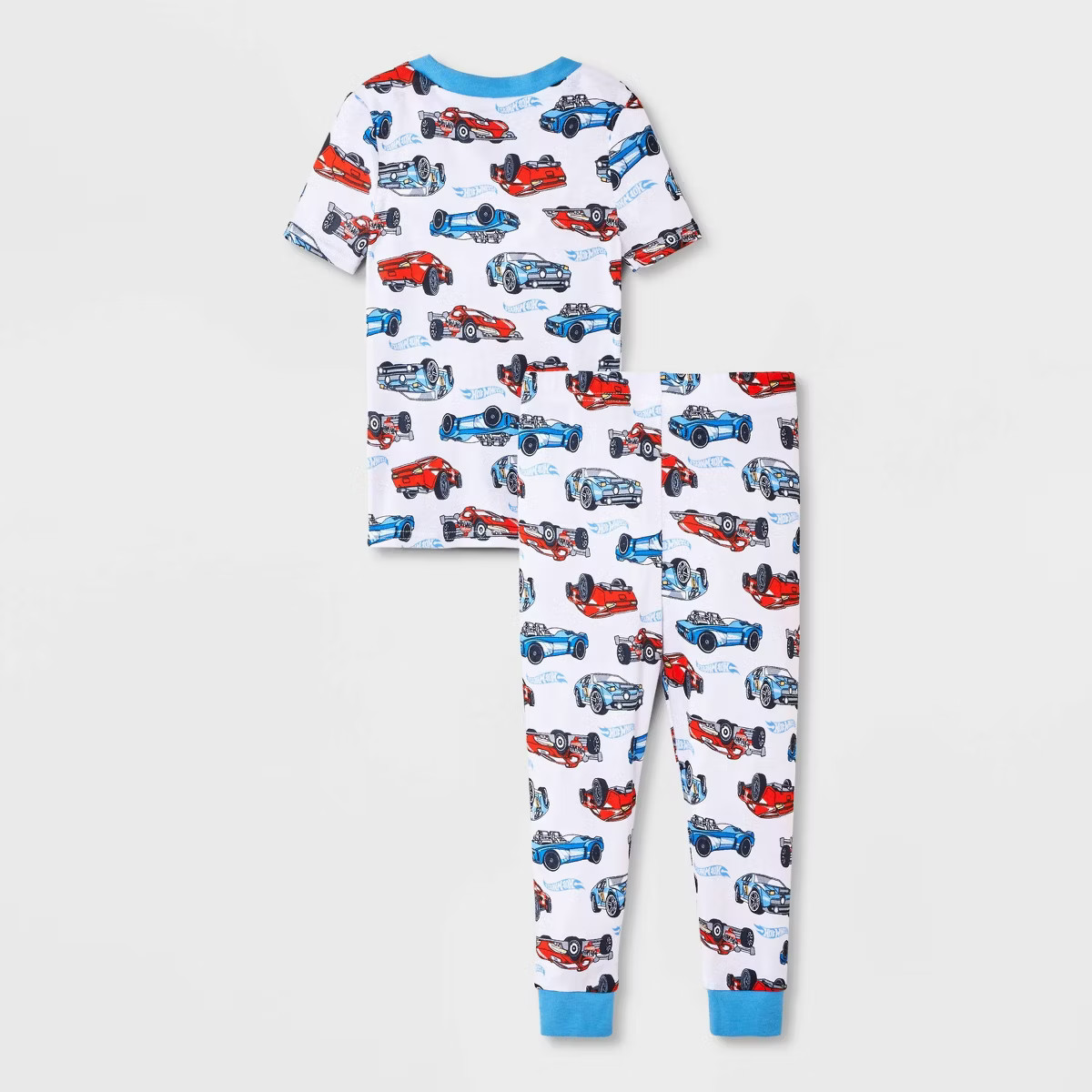 Toddler Boys' 4pc Hot Wheels Cotton Pajama Set - Blue/White | Target