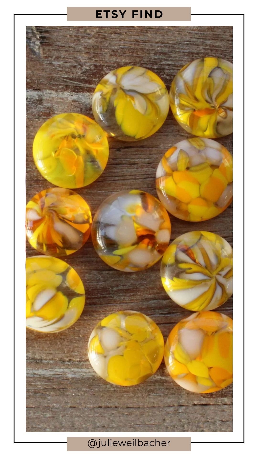 These fused glass rounds are absolute showstoppers. ✨ No two are exactly alike, giving each piece its own unique character and color variation. Their warm yellow tones and dappled patterns make them perfect for summer and fall creative projects. Use them in mosaics like stepping stones, flower pots, tabletops, and backsplashes, or incorporate them into mixed media art, picture frames, and wall decor for an extra layer of texture and interest.

For mosaic tips, tutorials, inspiration, and so much more please visit my YouTube channel: YouTube.com/julieweilbacher, and follow @julieweilbacher on Instagram for all things mosaic art.

#mosaic #fusedglass #glassart #summercrafts #etsy #mixedmediaart #fallcrafts #summerdecor #homedecor #artistsupplies

#LTKHome