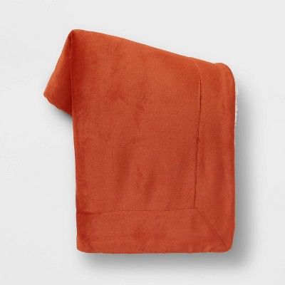 Solid Plush Faux Shearling Reverse Throw Blanket - Threshold™ | Target