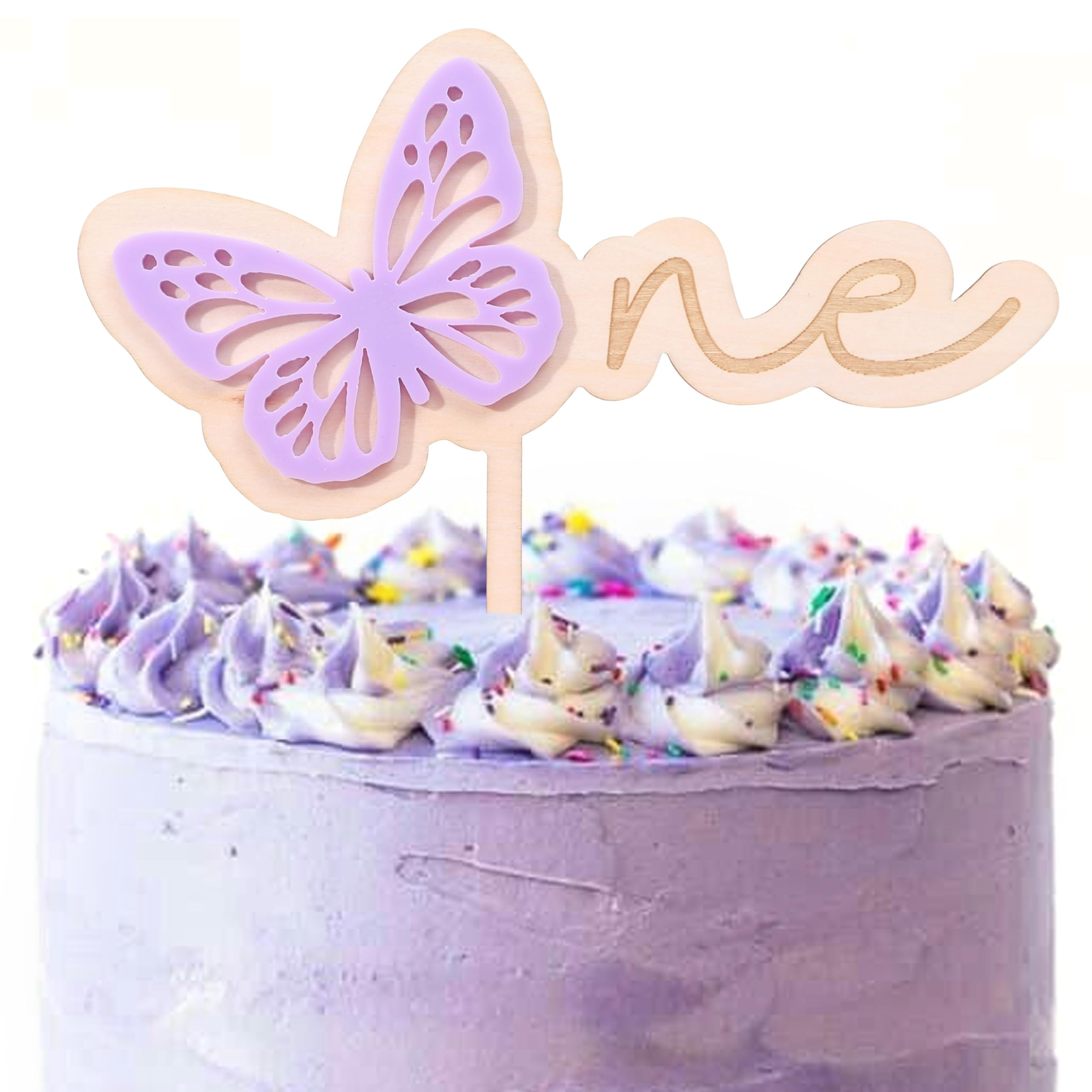 Purple Butterfly 1st Cake Topper - Butterfly First Birthday Party Decorations, Sweet One Cake Top... | Amazon (US)