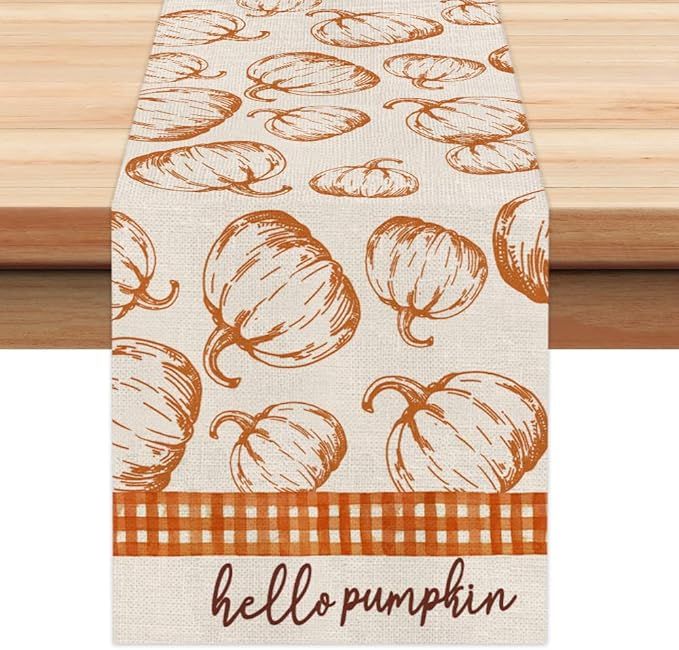 Fall Decorations Pumpkin Table Runner 13x72 Inches Seasonal Autumn Thanksgiving Decor Holiday Far... | Amazon (US)