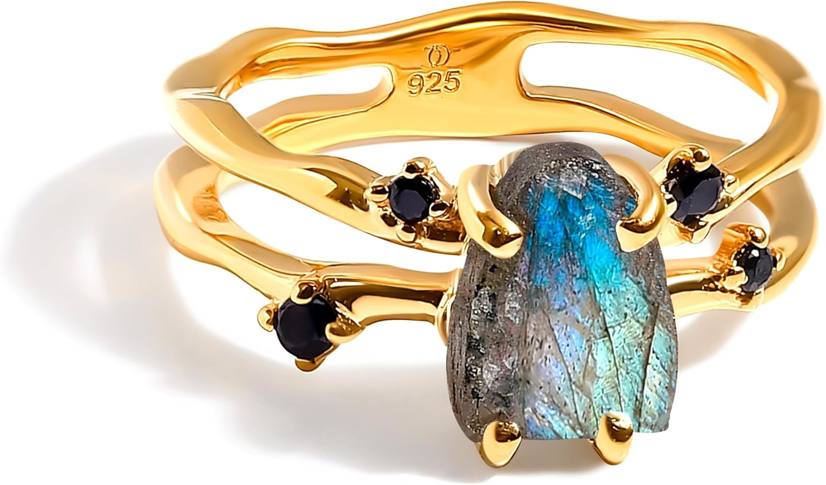 Moon Magic Authentic Moonstone Ring for Women | Amethyst, Aquamarine, Black Obsidian Ring Flow/Re... | Amazon (US)