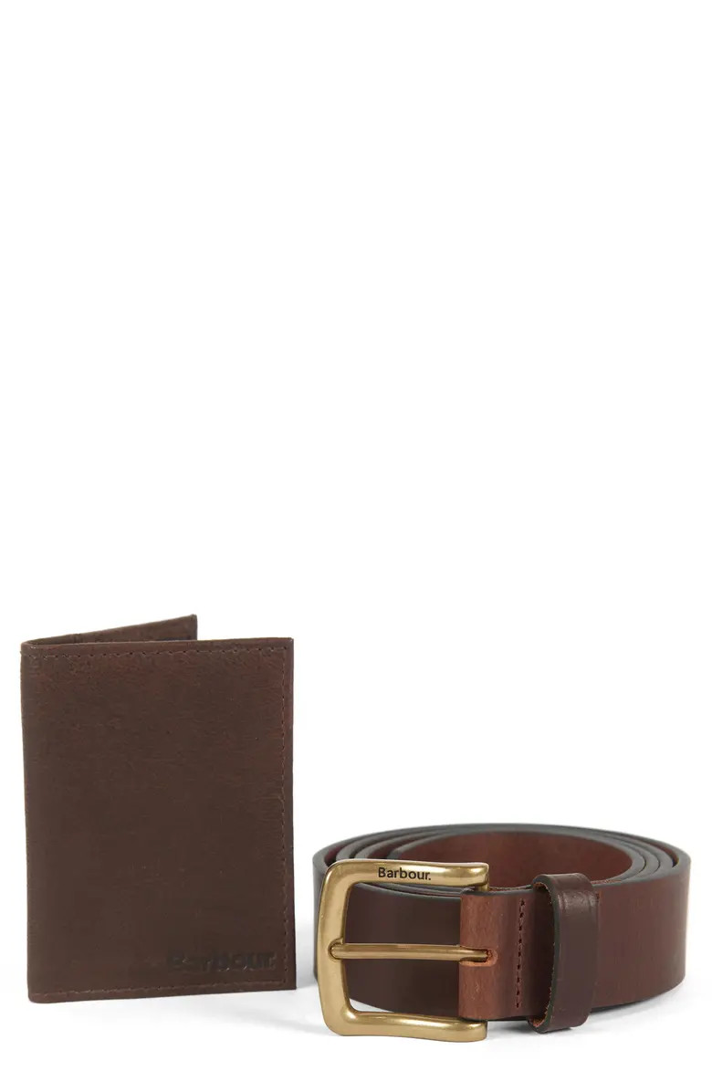 Barbour Haydon Leather Wallet & Belt Gift Set | Nordstrom | Nordstrom