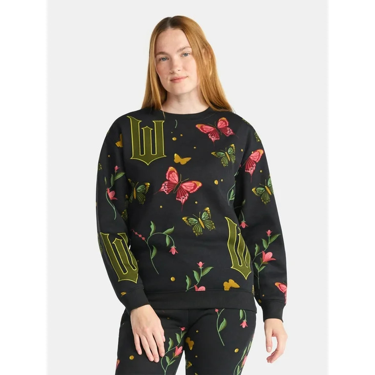 Wicked Women's Graphic Print Fleece Sweatshirt with Long Sleeves, Sizes XXS-XXL | Walmart (US)