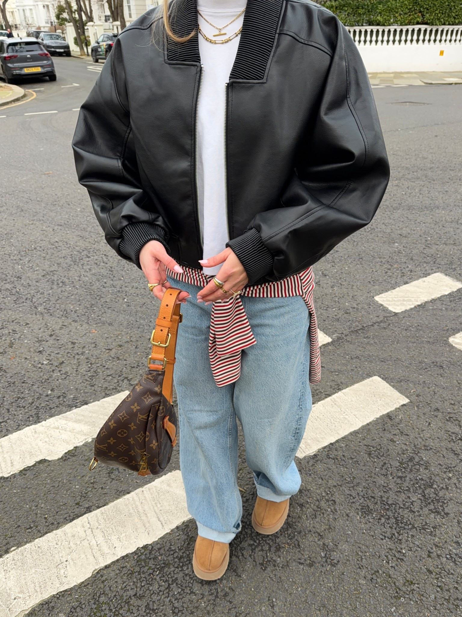 spring outfit☀️☀️ blue jeans & white tee combo with faux leather jacket is a staple outfit I repeat every year! #springoutfit #springwardrobe

#LTKootd