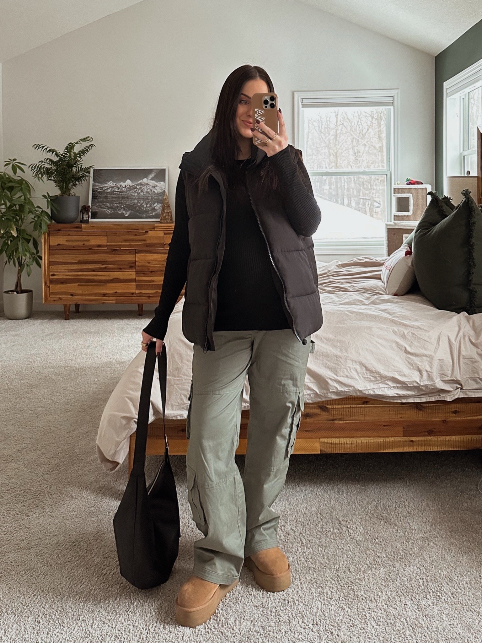 maternity cargo pants on sale - also come in non maternity version! Get pre pregnancy size.

M maternity top, s puffer vest #LTKStyleTip 

#LTKFindsUnder100 #LTKFindsUnder50