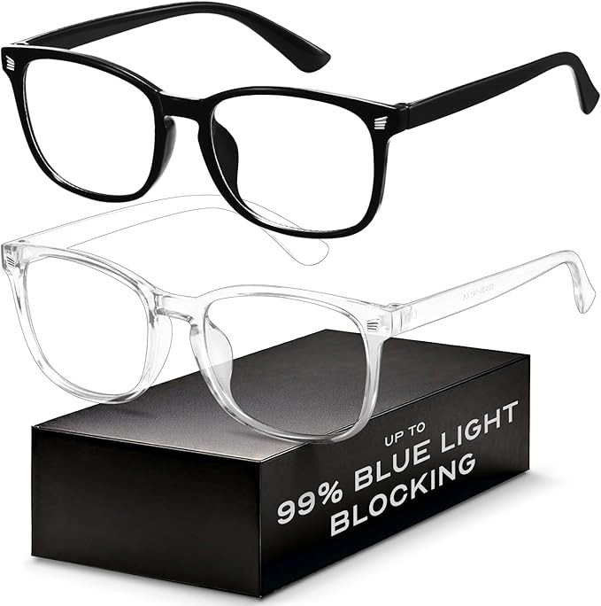 Blue Light Blocking Glasses - Fashion Square Eyeglasses, Anti UV Ray Computer Gaming Glasses Blue... | Amazon (US)